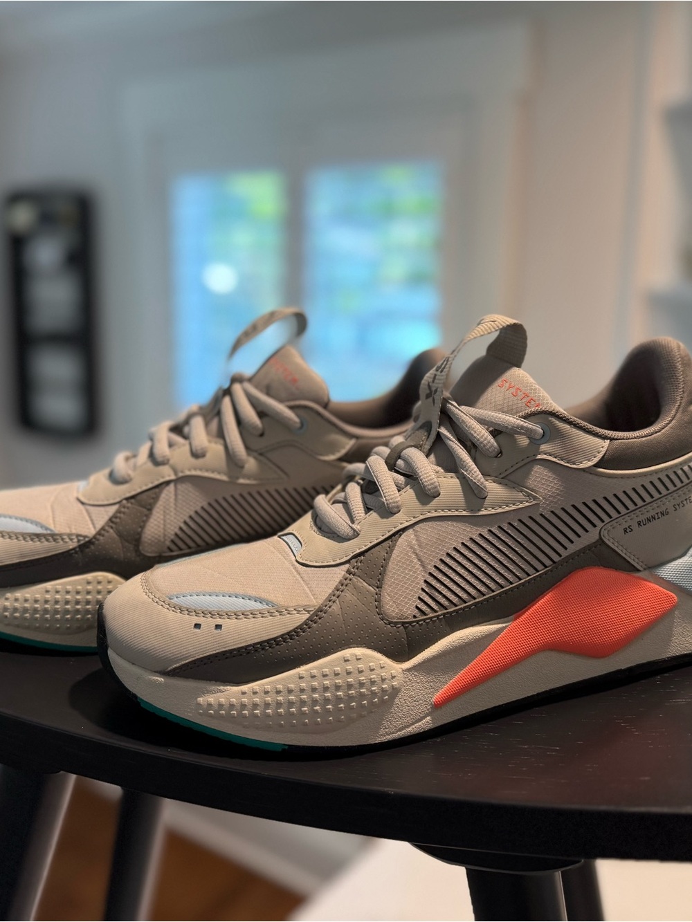Puma RS-Running System Men's Athletic Shoes Gray White Coral Blue